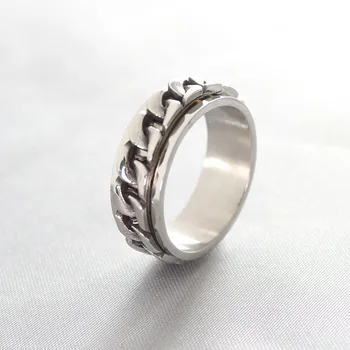 תכשיטי אופנה שרשרת פלדת אל-חלד יכול להפוך את הטבעת עבור גברים פשוטים פאנק אביזרים אופנתיים גברים טבעת