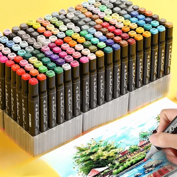 תליון סמן קבע 30 צבע תלמיד בצבעי עט אנימה מצוירת על בסיס שמן ציור עט אמנות ציוד אמנות גרפיטי.