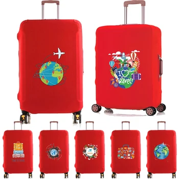 חם אופנה World Travel מזוודה, כיסוי מגן הדפסה נסיעה עזרים אלסטיים שקית אבק חלים 18-32 המזוודות תיק