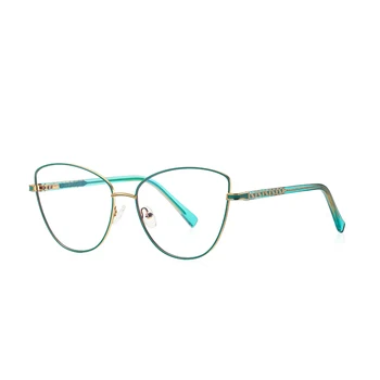 57mm אור כחול חסימת נשים עין חתול מתכת מסגרת משקפיים נקבה נגד הגנה מפני קרינה מסגרות משקפיים 3067