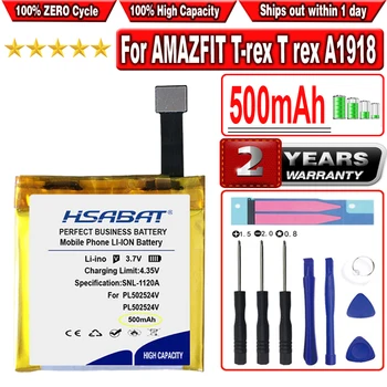 HSABAT 500mAh PL512524G PL502524V סוללה עבור Huami AMAZFIT טי-רקס סף לייט Gtr A1918 A1808 A1801 A1811 שעון חכם