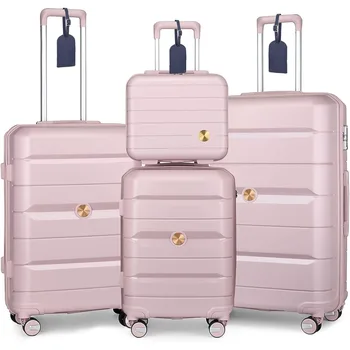 4 חתיכות מזוודות סט(14/20/24/28) עמ ' קל 4 כפול מתגלגל גלגלים המזוודה עם מנעול TSA רוכסן Bussiness טיול