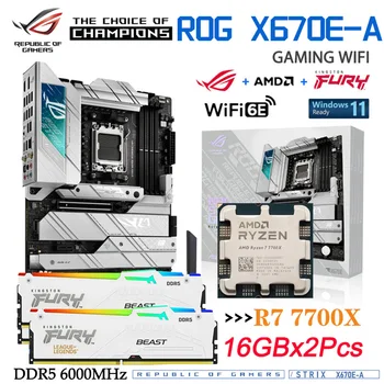 שקע AM5 לוח אם ערכת ASUS רוג ' לילית X670E-משחקים WIFI DDR5 USB 3.2 דור 2.5 GbE LAN תמיכה AMD Ryzen 7000 Series CPU קיט