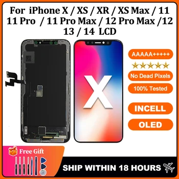 Incell OLED LCD לאייפון X XS XR XS מקס תצוגת LCD עם 3D מסך מגע דיגיטלית חלופי עבור iPhone 11 12 13 14 תצוגה