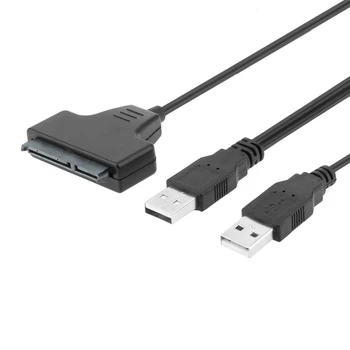 מתאם USB 2.0 SATA 7+15Pin כבל כונן דיסק קשיח 2.5 אינץ ' נייד. הכונן הקשיח