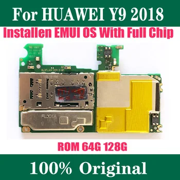 64GB 128GB Mainboard 100% נבדק לוגיים עבור Huawei Y9 2018 ליהנות 8 פלוס לוח אם עם מלא צ ' יפס