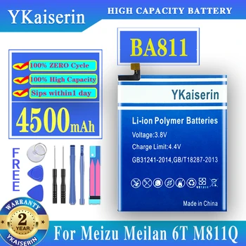 YKaiserin 100% חדש 4500mAh BA811 סוללות עבור Meizu Meizy M6T Meilan 6T M811Q M811H M811M M811S M811T הסוללה של הטלפון Bateria
