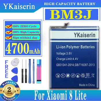 YKaiserin על שיאו Mi 100% BM3J 4700mAh סוללה עבור Xiaomi 8 לייט MI8 לייט /MI 8Lite BM3J באיכות גבוהה הטלפון סוללות +כלי
