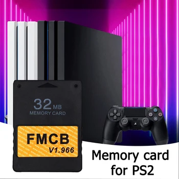 שחור חינם McBoot v1.966 8MB/16MB/32MB/64MB כרטיס זיכרון מורחב כרטיס המשחק שומר על Sony PS2 FMCB אביזרים