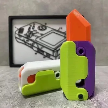 הדפסת 3D הכבידה גור קפיצה קטנה צנון גזר סכין מיני דגם סטודנט פרס תליון הלחץ צעצוע הלחץ דחוף כרטיס