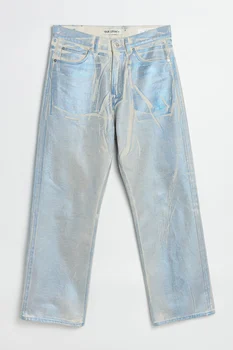 מקורי לייזר Thirdcut רדיד נייר חומר ג ' ינס הדפסה דיגיטלית מזדמנים מכנסיים אישית היפ הופ אופנתי גברים ונשים