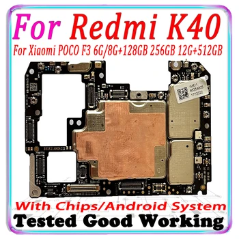 256gb עבור Xiaomi פוקו F3 / Redmi K40 המקורי סמארטפון לוח Mainboard 128GB לוח עם מערכת אנדרואיד מותקן