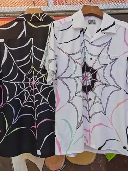 2023 סגנון חדש החולצה לגברים ונשים עכביש מטורף מריה חגים חולצות הוואי שרוול קצר מקרית גבי יתדות