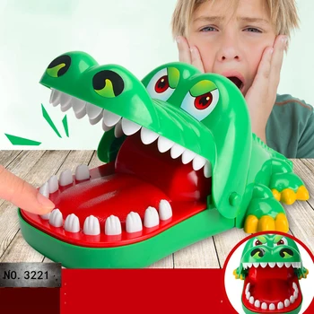 המתיחות הפה השיניים לנשוך צעצועים תנין לנשוך את היד האצבע המשחק חידוש טריק מצחיק קלאסי מסיבת צעצועים לילדים מבוגרים