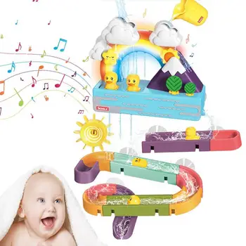 מים לעקוב אחר צעצוע בריכה שירותים אמבטיה ומקלחת צעצועים לפעוטות לפעוטות ומגלשת מים ביצים מסלול לילדים מוסיקלי אור קיר אמבטיה צעצוע