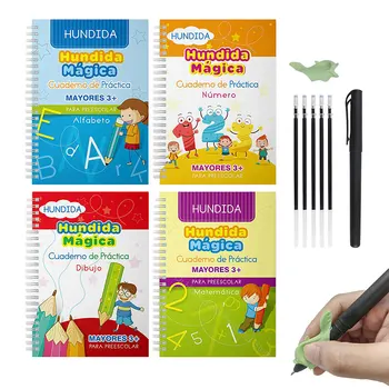 ספרדית קסם ספרים מספרי לימוד בספרדית אותיות לילדים לשימוש חוזר קסם אימון Copybook מונטסורי כותב להגדיר