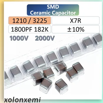 10/20Pcs 1210 3225 SMD מתח גבוה שבב קבל 1800PF 182K ±10% - X7R קרמיקה קיבולת 1000V 2000V MLCC HV MLLC HEC-CCT