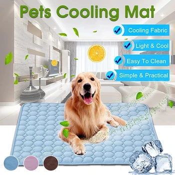 כלב שטיח קירור בקיץ כרית מחצלת על כלבים חתול שמיכה ספה לנשימה הכלב למיטה הקיץ רחיץ קטן, בינוני, כלבים גדולים המכונית