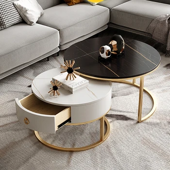 שידות מודרניות זהב שולחן קפה בסים ספה נורדי שולחן מתקפל מבטא מסה דה Centro De סאלה הסלון סטים רהיטים