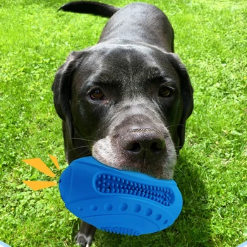 חיות מחמד כלב צעצוע הקול צעצוע רוגבי כדור גומי ביס עמיד טוחנת ניקוי שיניים ללעוס צעצועים אינטראקטיביים לשחק מחמד, ציוד ואביזרים