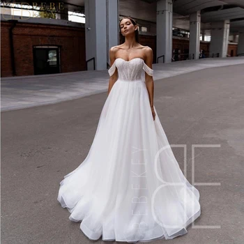 לבן טול כלה החלוק עבור שמלת החתונה לנשים 2024 הכלה את מתוקה כתף שמלות רשמית אלגנטי שמלת אישה חדשה.