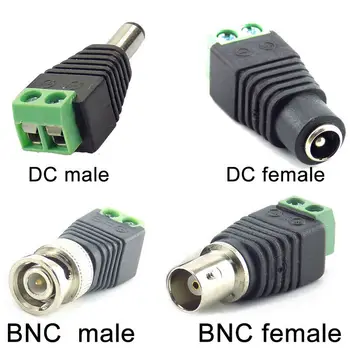 10pcs DC BNC זכר נקבה מחבר קונקטור CAT5 וידאו Balun מתאם תקע עבור Led הרצועה אורות מצלמה אבזרים