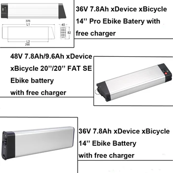 xDevice סוללה 36V 48V 7.8 אה 9.6 Ah Li-ion אופניים חשמליים סוללה עבור xBicycle 14