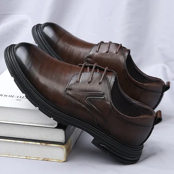 2023 קלאסי נעלי עור עבור גברים להחליק על מחודד בוהן אוקספורד רשמית מסיבת חתונה המשרד לבוש עסקי מזדמן נעלי זכר