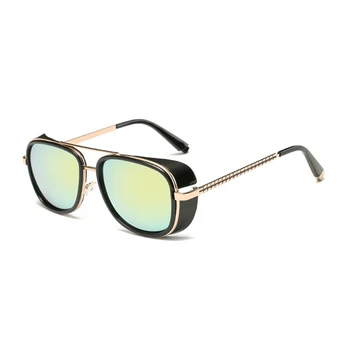 וינטאג', רטרו מתכת עגול משקפי שמש קיטור פאנק סגנון מעצב מותג המשקפיים Oculos דה סול גוונים הגנת UV